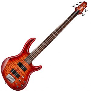 CORT ACTION DLX V PLUS 5-String Active Bass Guitar – Cherry Sunburst
