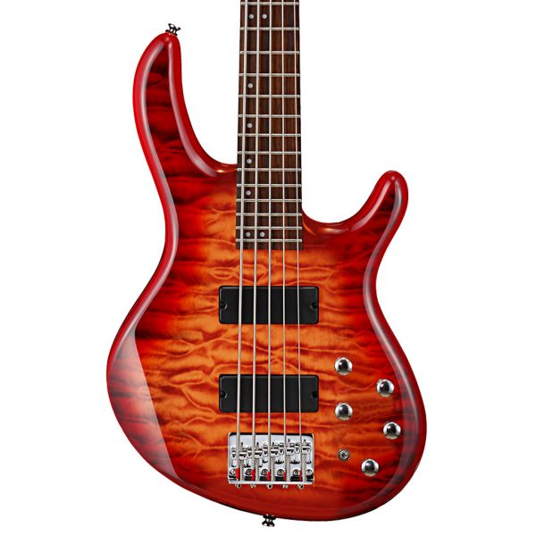 CORT ACTION DLX V PLUS 5-String Active Bass Guitar – Cherry Sunburst