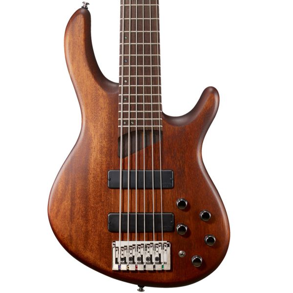 Cort B6 PLUS 6-String Bass Guitar Open Pore Mahogany