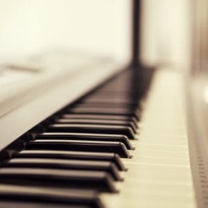 macro photo of piano keys